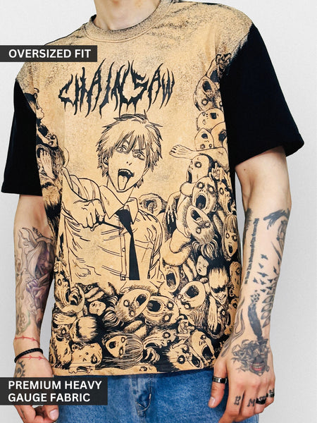 Chainsaw Man x Junji Ito: Oversized Bleached Denji T-Shirt
