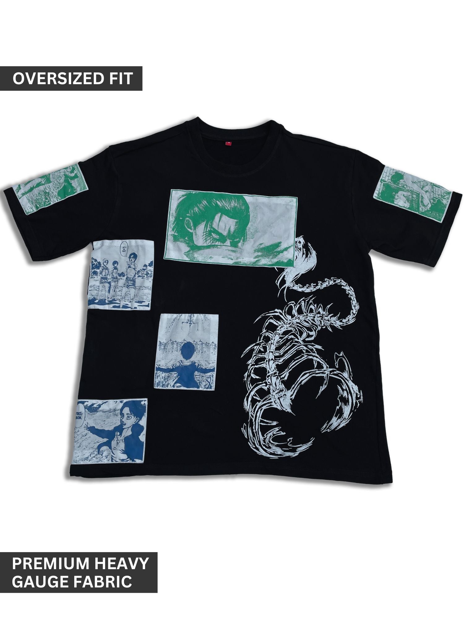 Eren Yeager x Attack on Titan: Oversized AOT Patches with Scorpion T-Shirt